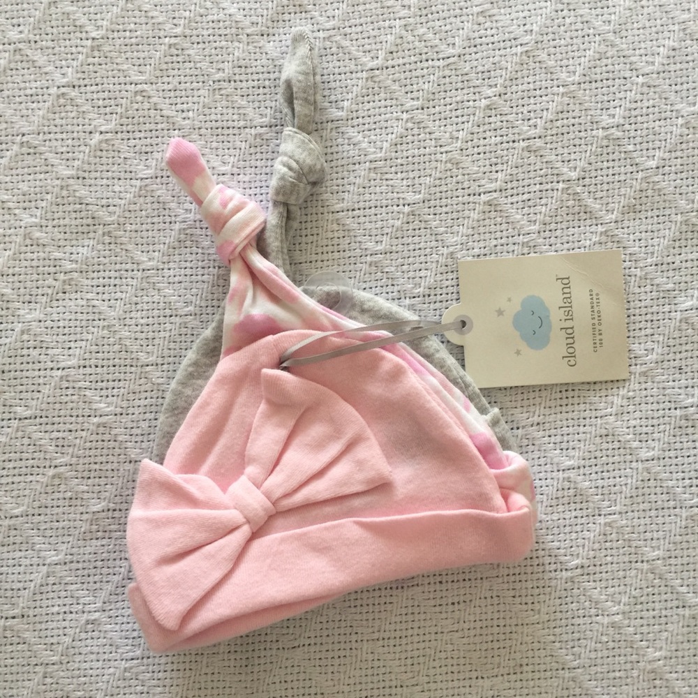 3-pack Newborn baby girl hats
